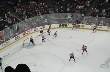 Tyler Boucher of the Belleville Senators scores vs. the Laval Rocket 4/10/26