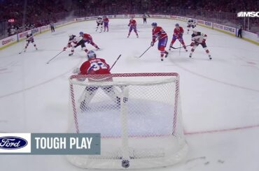 Cody Glass scores a goal against the Montréal Canadiens