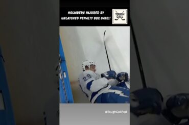 Pontus Holmberg goes shoulder first into the corner of an open gate! 😬🫣