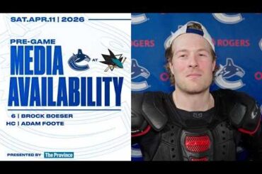 Brock Boeser & Adam Foote Pre-Game Media | Vancouver Canucks at San Jose Sharks (Apr 11 2026)