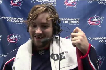Emil Bemström 1st Intermission Interview (Sep. 17, 2019) (Preseason)