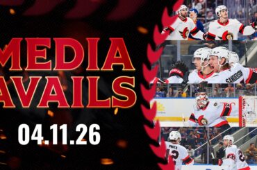 Linus Ullmark, Ridly Greig, Michael Amadio, Jake Sanderson, Travis Green Postgame Media vs NYI