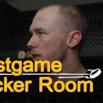 Swayman, Geekie, and Pastrnak speak with the media following 2-1 L vs TBL
