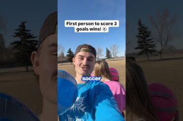 First person to score 3 GOALS wins ⚽️ #soccer #soccerchallenge #fifa #race
