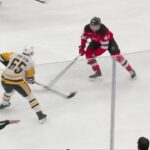 Thomas Novak scores a goal against the New Jersey Devils