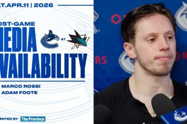 Marco Rossi & Adam Foote Post-Game Media | Vancouver Canucks at San Jose Sharks (Apr 11 2026)