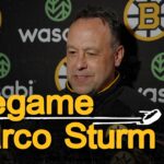 Marco Sturm speaks with media in Columbus ahead of matchup against Blue Jackets