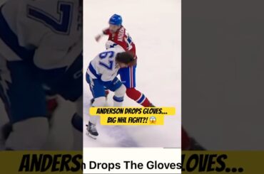 Josh Anderson Drops Gloves with Declan Carlile! Lightning vs Canadiens Fight 😱🔥 #NHL #shorts