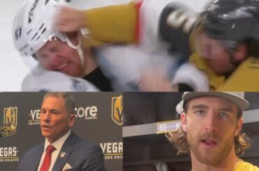 Bruce Cassidy & Noah Hanifin Reaction to Jeremy Lauzon’s ONE-PUNCH Knockdown vs Utah