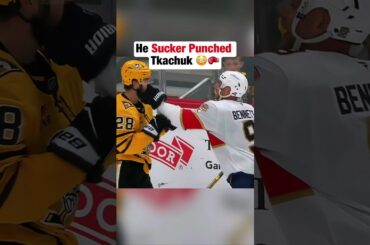 Wotherspoon lands SUCKER PUNCH on Tkachuk 😳👊 #hockey #nhl