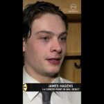 James Hagens on First NHL Point in Bruins Debut