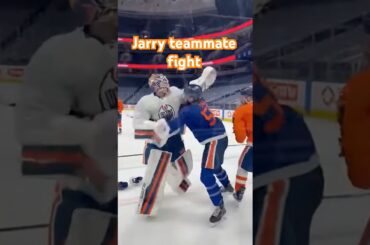 Tristan Jarry FIGHTS WITH HIS OILERS TEAMMATE @ Practice… 😳🏒