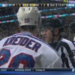 Chris Kelly fights Chris Kreider after Soderberg is boarded 1/15/15 60fps