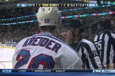 Chris Kelly fights Chris Kreider after Soderberg is boarded 1/15/15 60fps