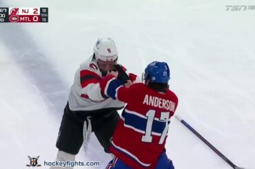 Brenden Dillon vs Josh Anderson | Apr 05, 2026 | New Jersey Devils vs Montreal Canadiens