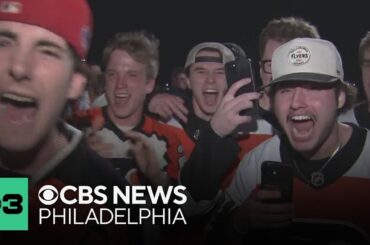 Philadelphia Flyers fans react after team clinches spot in playoffs for first time in 5 seasons