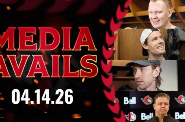 Brady Tkachuk, Jake Sanderson, Nick Cousins, Travis Green Media Availability