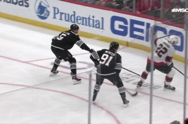 Michael Amadio scores a goal against the New Jersey Devils