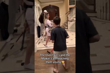 Prepping them for the next Ovi-Malkin rivalry 😆 (via @nastyashubskaya/IG)