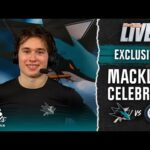 Macklin Celebrini recaps his record-breaking night, Sharks' season-finale win | NBC Sports CA