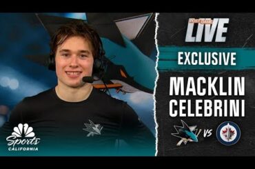 Macklin Celebrini recaps his record-breaking night, Sharks' season-finale win | NBC Sports CA