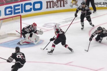 Fabian Zetterlund scores a goal against the New Jersey Devils
