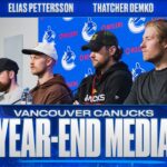 Filip Hronek, Elias Pettersson, Thatcher Demko & Brock Boeser Year-End Media 2025.26