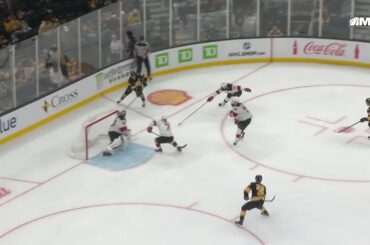 Morgan Geekie scores a goal against the New Jersey Devils