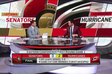 Frederik Andersen shuts out Senators, Hurricanes win Game 1