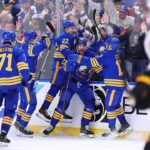 PANDEMONIUM IN BUFFALO! A 3 goal outburst to stun the Bruins in Game 1!