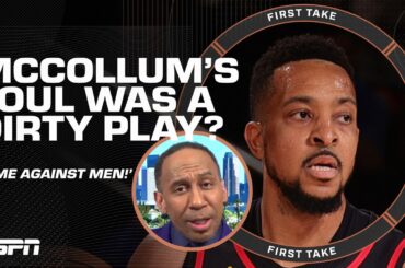 Stephen A. calls CJ McCollum’s foul on Jalen Brunson a CRIME AGAINST MEN 🤣 | First Take