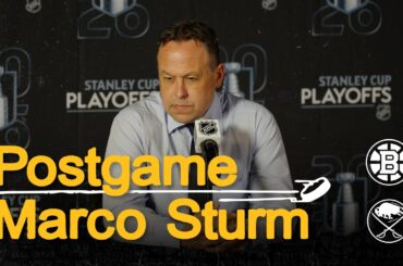 Sturm speaks with the media following 4-3 L at BUF