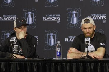 4/18 PHI @ PIT Postgame: Sean Couturier & Porter Martone