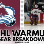 NHL Warmup & Gear Breakdown | Colorado Avalanche | Mackenzie Blackwood & Scott Wedgewood