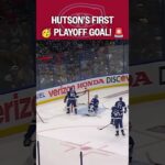Lane Hutson's FIRST playoff goal! ☝️