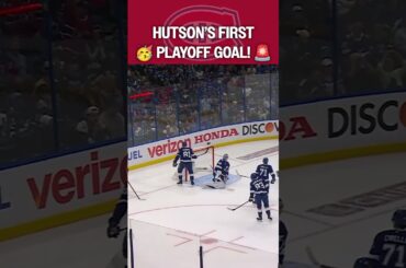 Lane Hutson's FIRST playoff goal! ☝️