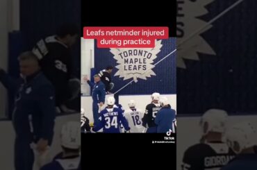 Ilya Samsonov hurt moments ago in practice