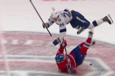 MASSIVE HIT on Slafkovsky turns Game 4 around!