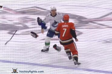 Teddy Blueger vs Radko Gudas | Apr12, 2026 | Vancouver Canucks at Anaheim Ducks
