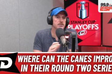 Which areas can improve for the Carolina Hurricanes in the second round of the playoffs?