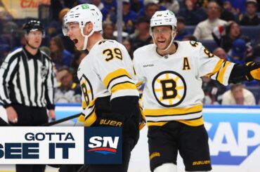 GOTTA SEE IT: Bruins' Geekie Scores From Centre-Ice On Lucky Bounce