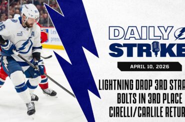 Lightning Lose 2-1 To Montreal; Fall to 3rd Place In The Atlantic Division
