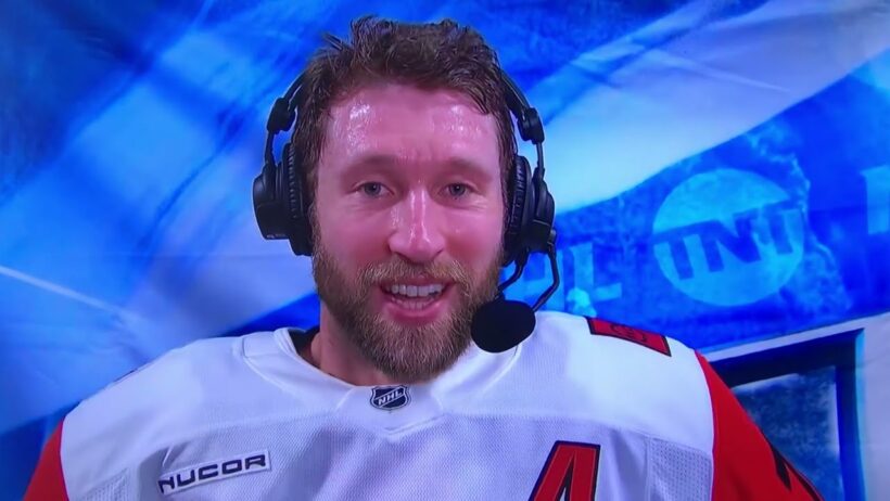 Hurricanes D #74 Jaccob Slavin pre game #4 interview