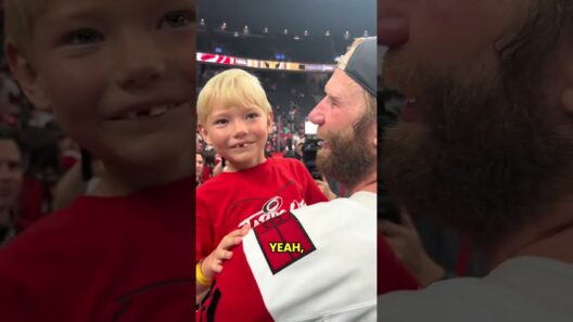 This moment between Jordan Staal and his son, Henry, after winning the Stanley Cup 🥹