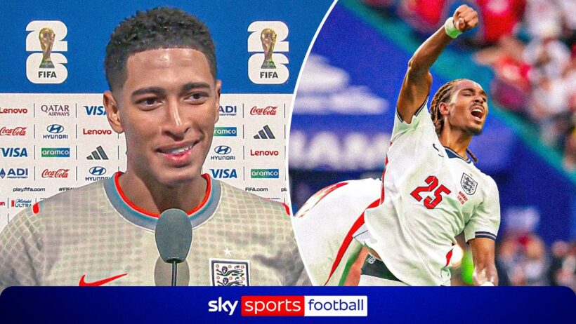 Jude Bellingham, Jordan Pickford and Djed Spence react to England’s HUGE win against Norway 🏴󠁧󠁢󠁥󠁮󠁧󠁿