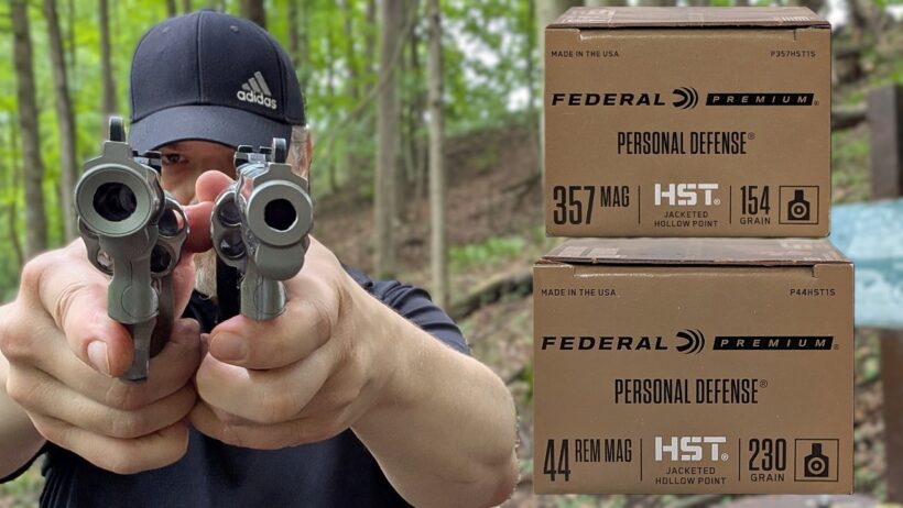 Modern Magnums! .357 Magnum VS .44 Magnum - Federal HST Ballistic Gel Test with Steel Barrier