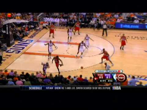 Andre Miller hits a big three-pointer vs Phoenix in game one.