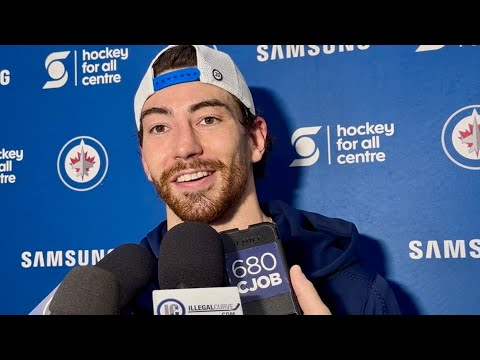 First media availability with new Winnipeg Jets goalie Clay Stevenson