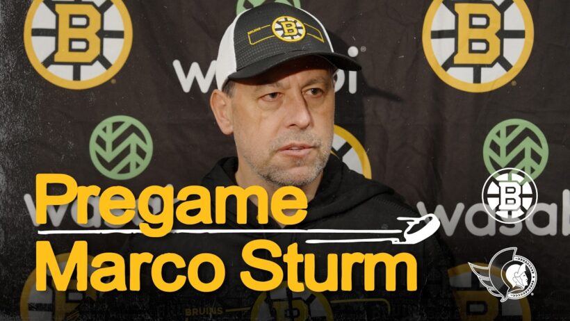 Marco Sturm talks with the media before BOS vs. OTT