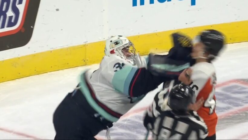 Philipp Grubauer Shoves Trevor Zegras, Receives 2 Minute Penalty For Roughing
